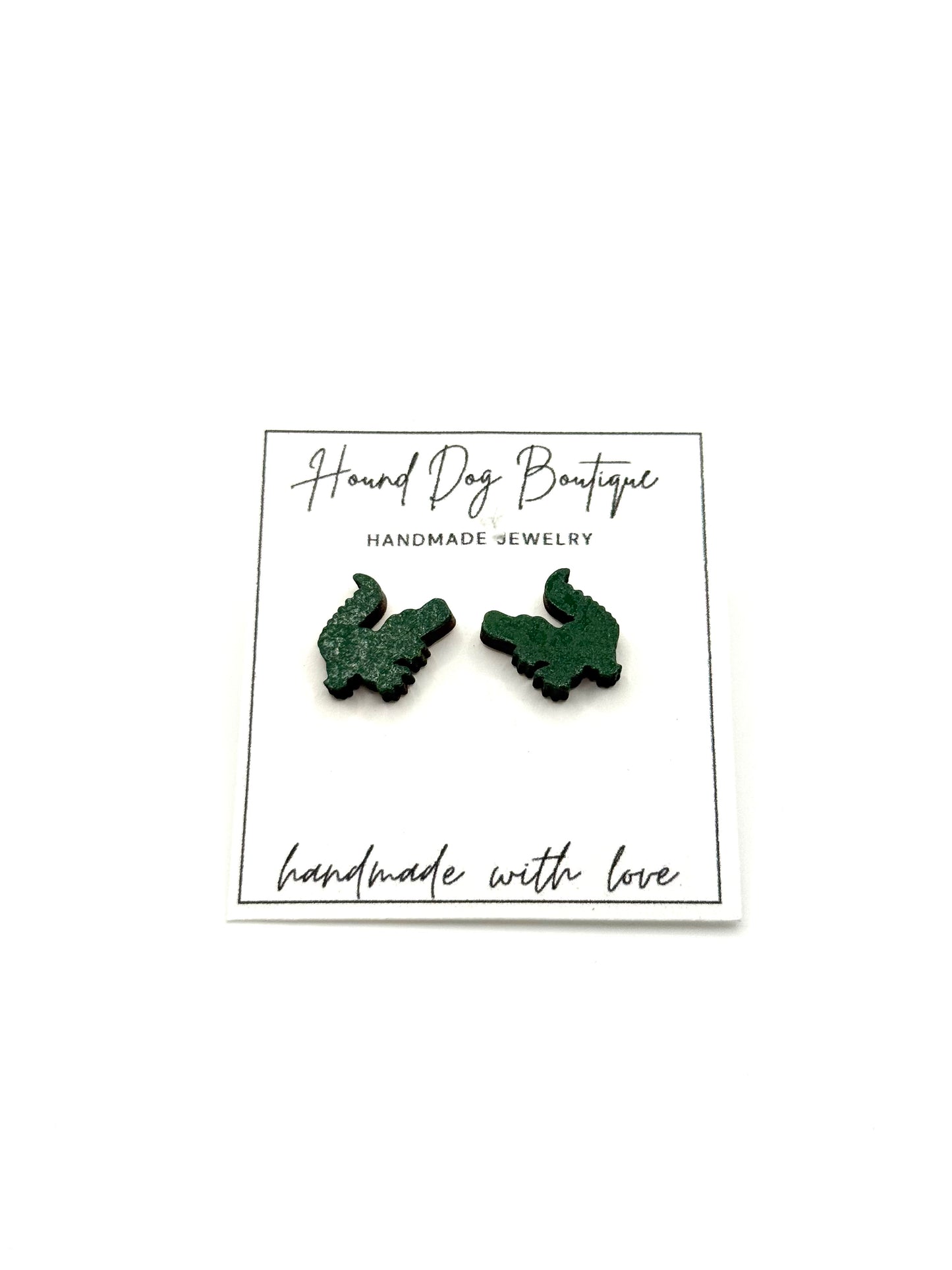 Green Gators Stud Earrings