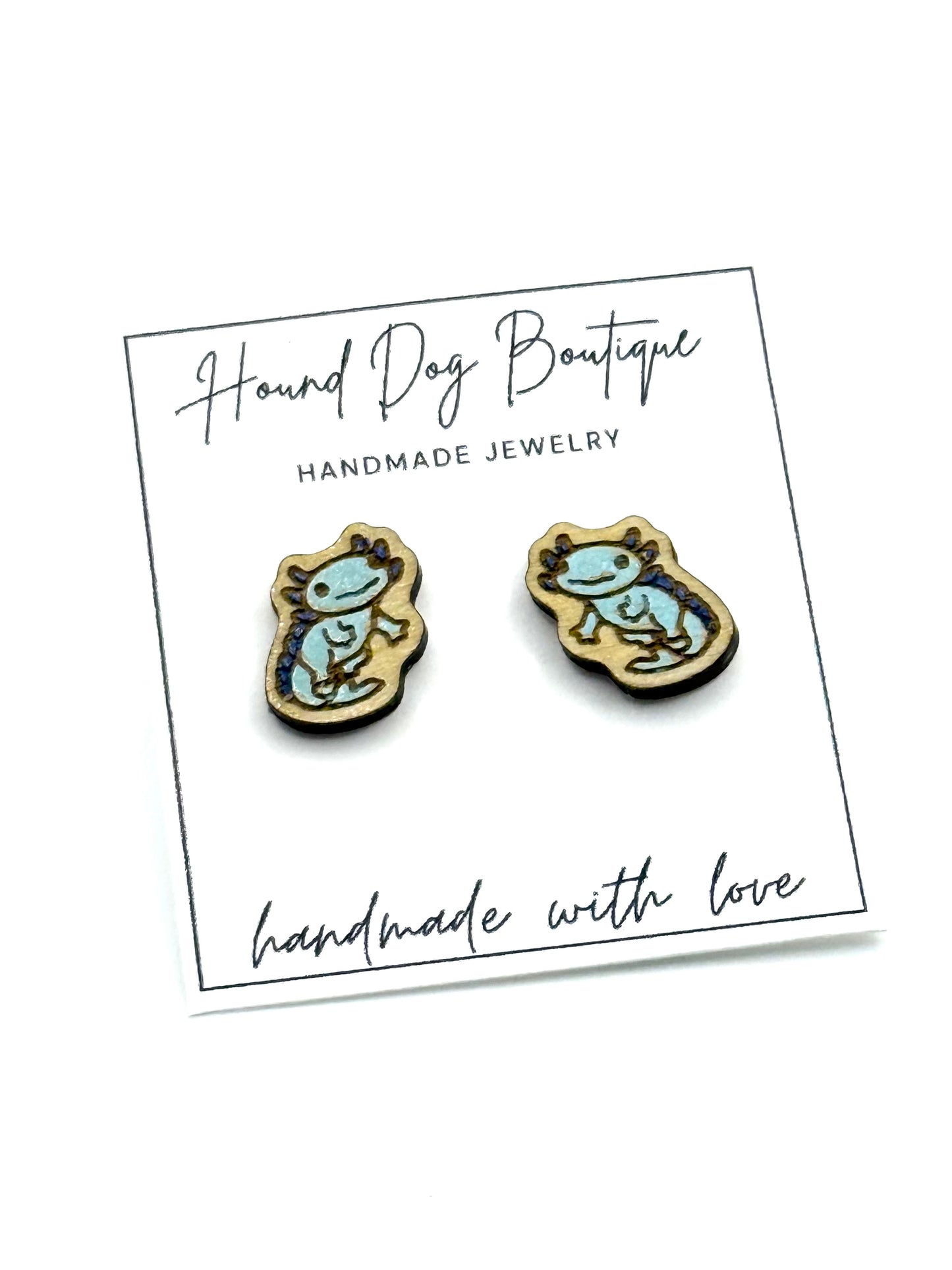 Blue Axolotl Earrings