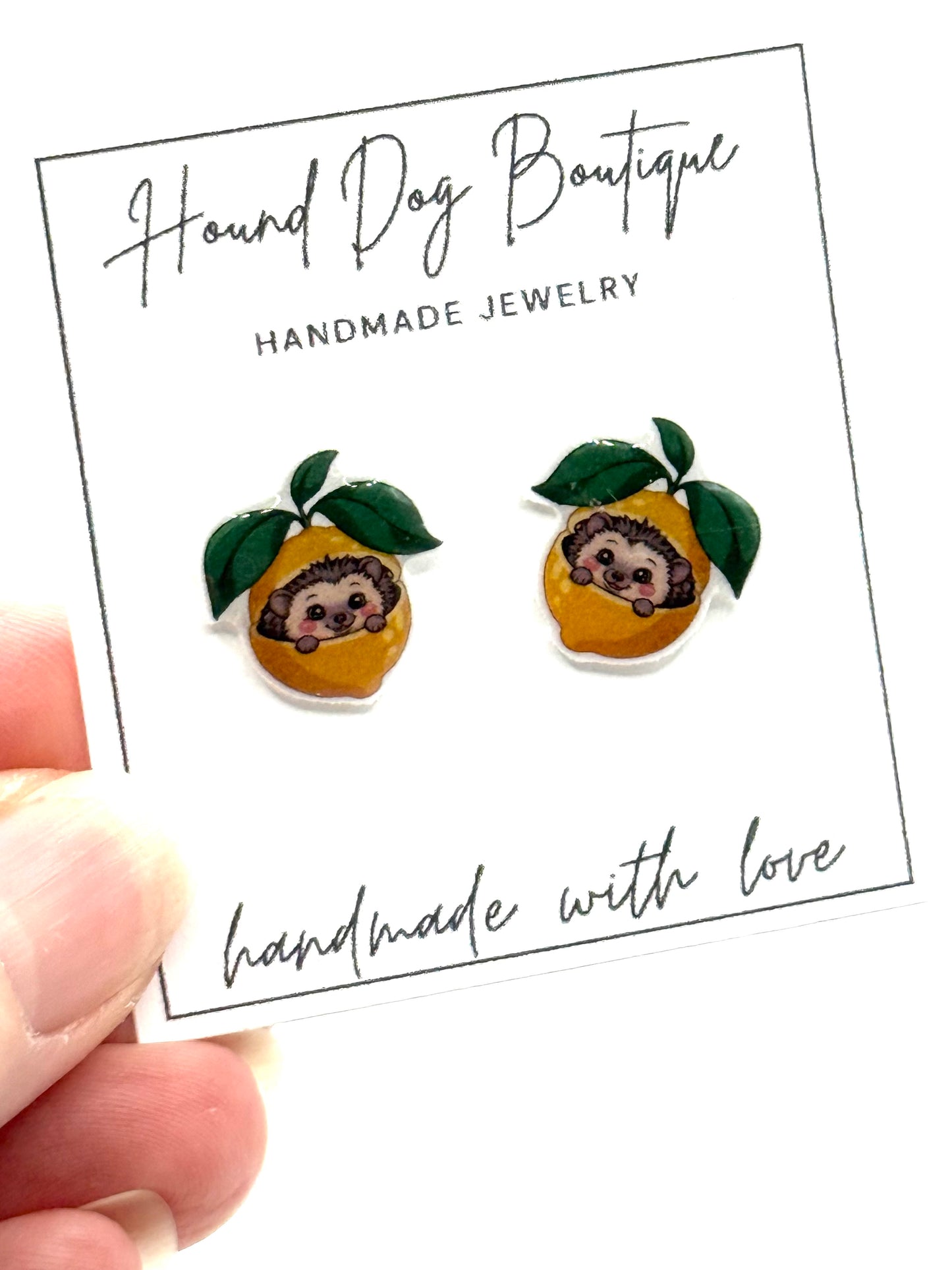 Lemon Hedgehog Earrings