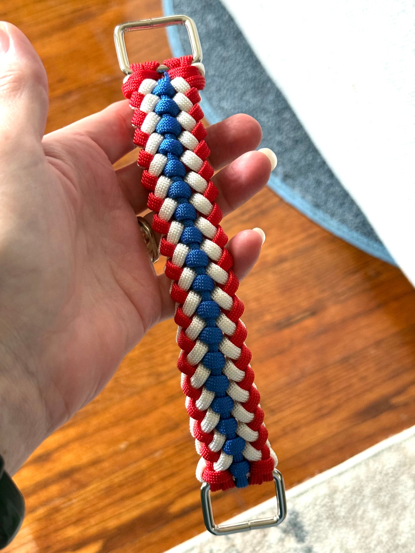 Red, White & Blue Paracord Dog Collar - Sanctified Covenant
