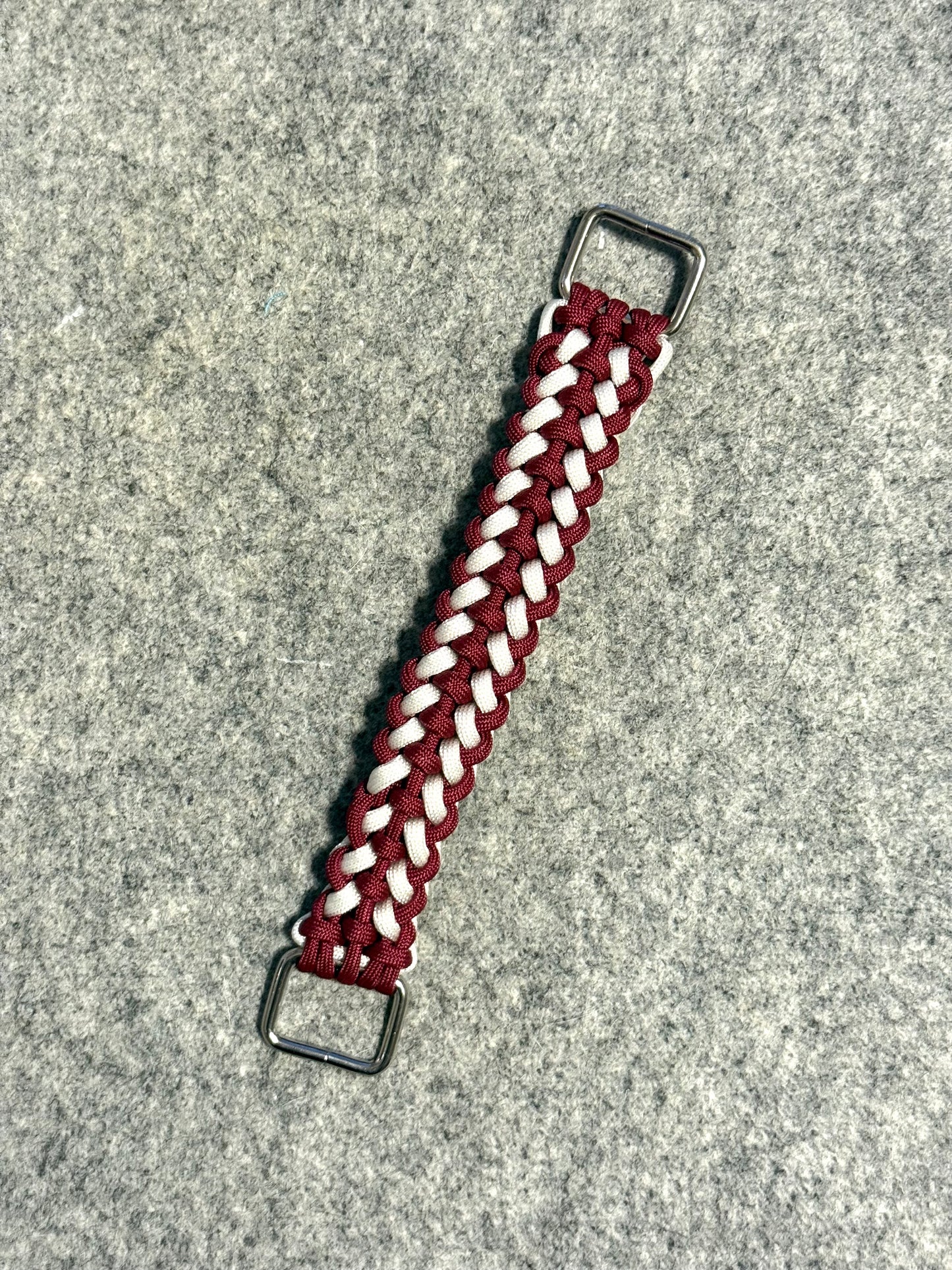 Maroon and White Paracord Dog Collar - Sanctified Covenant