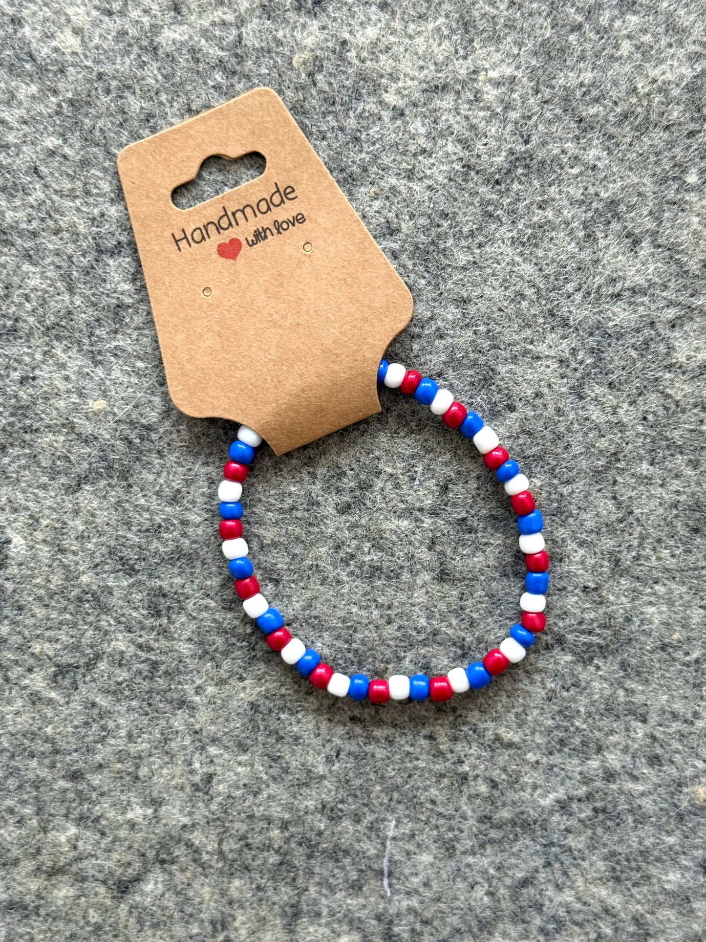 4th of July Seed Bead Bracelet