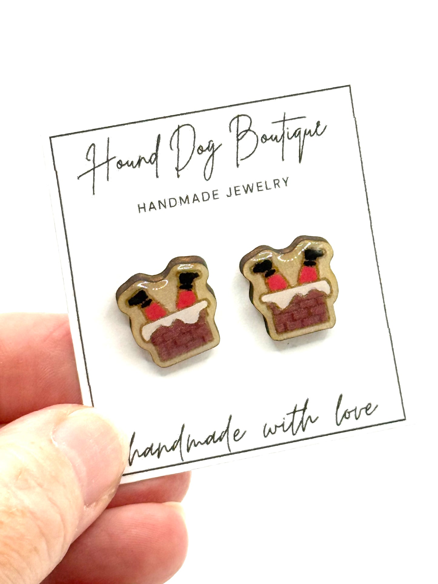 Santa in the Chimney Earrings