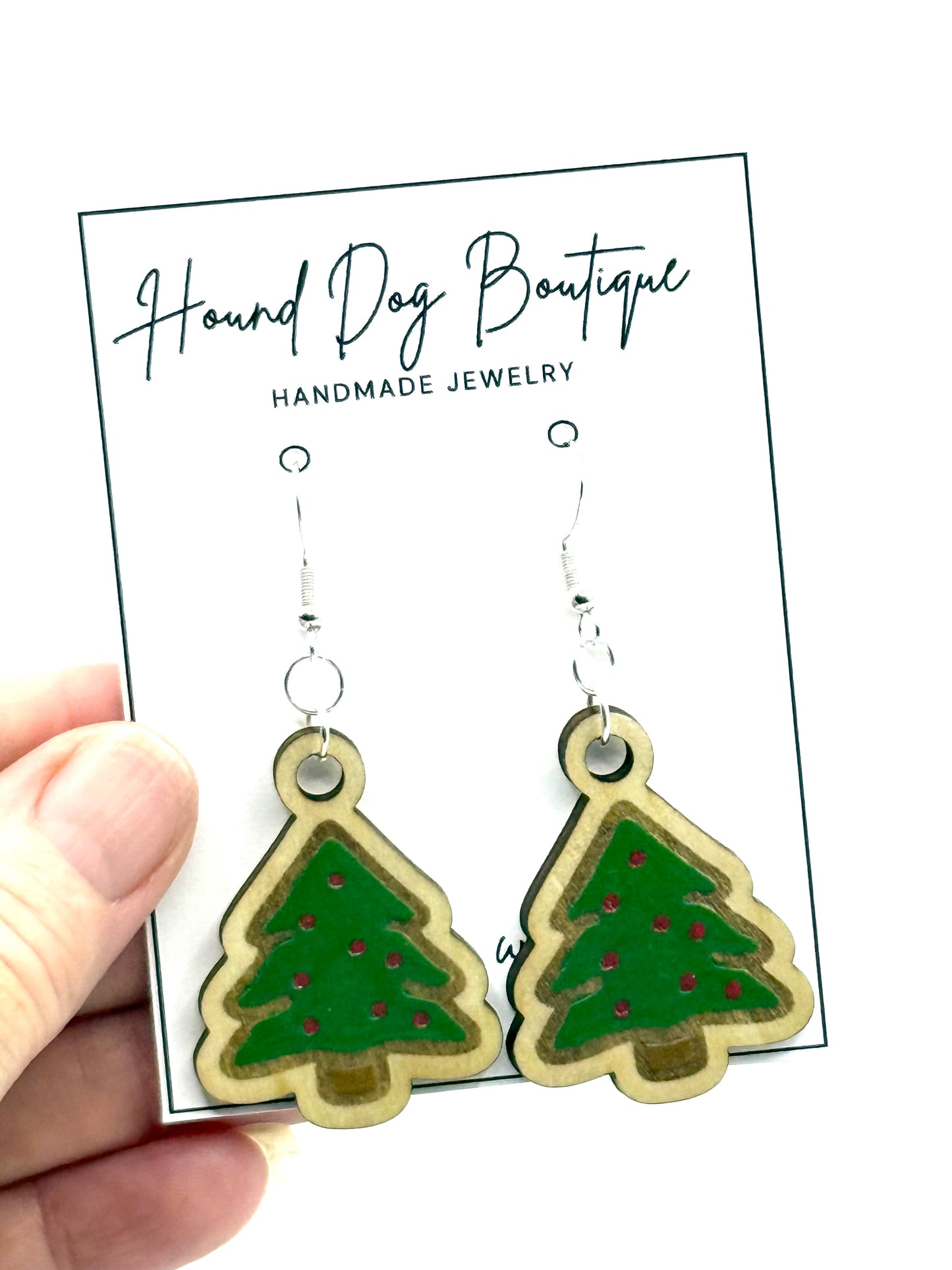 Christmas Tree Dangle Earrings