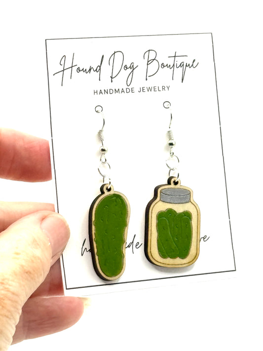Pickle + Jar Dangle Earrings