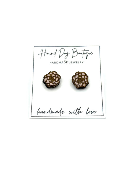 Succulent Flowers Stud Earrings