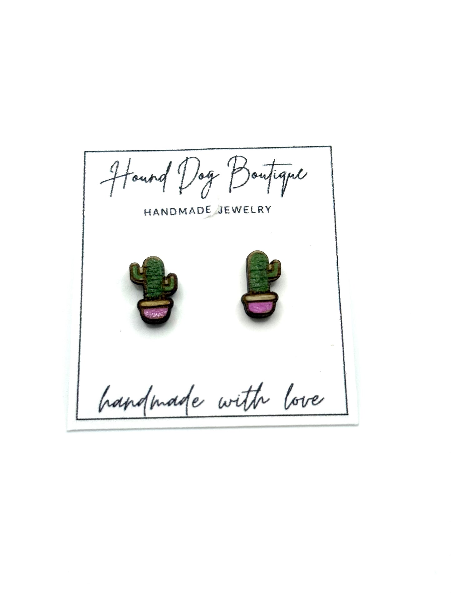 Tall Succulents Stud Earrings