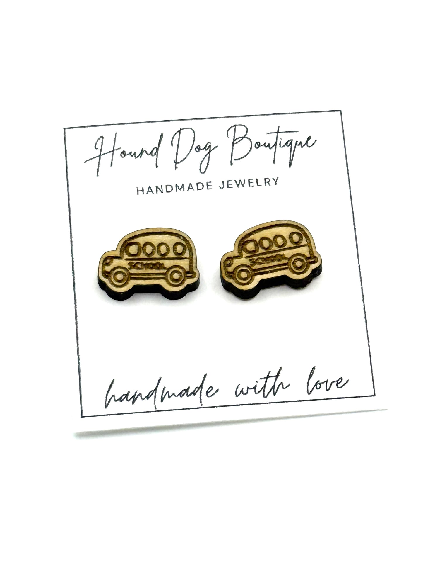 School Bus Earrings - Natural