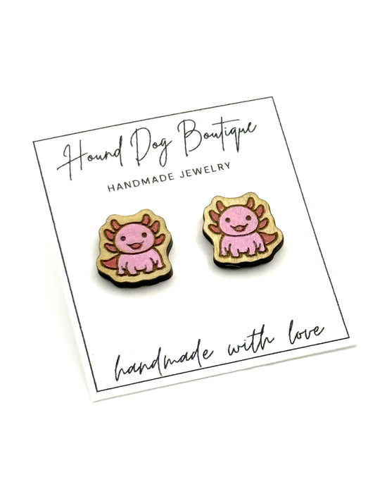 Light Pink Axolotl Earrings