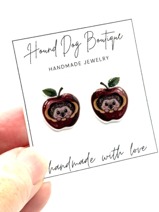 Apple Hedgehog Earrings