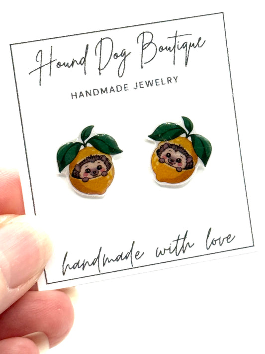 Lemon Hedgehog Earrings