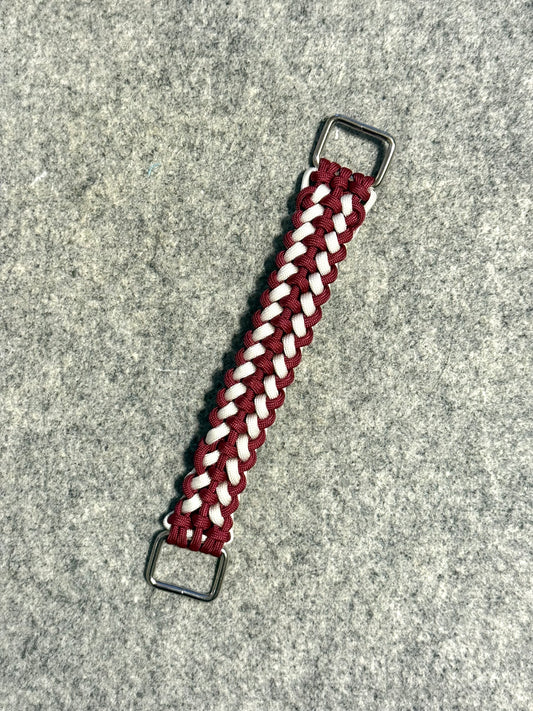 Maroon and White Paracord Dog Collar - Sanctified Covenant
