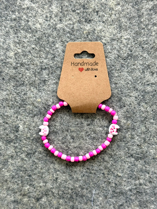 Cat Seed Bead Bracelet - Pink