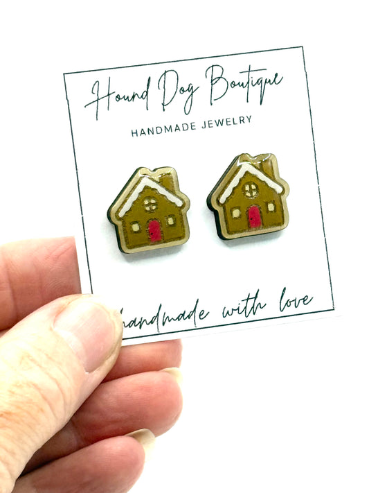 Gingerbread House Earrings