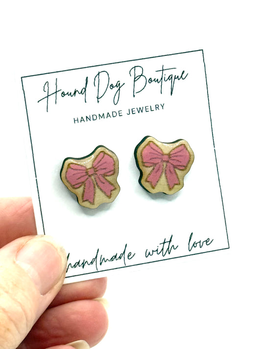 Coquette Pink Bow Earrings