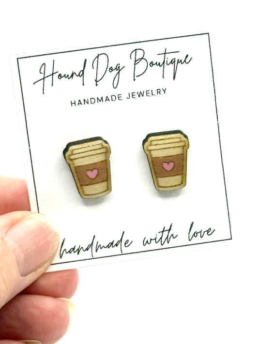 Coffee Cup Stud Earrings