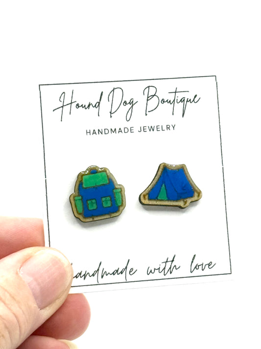 Back Pack + Tent Earrings