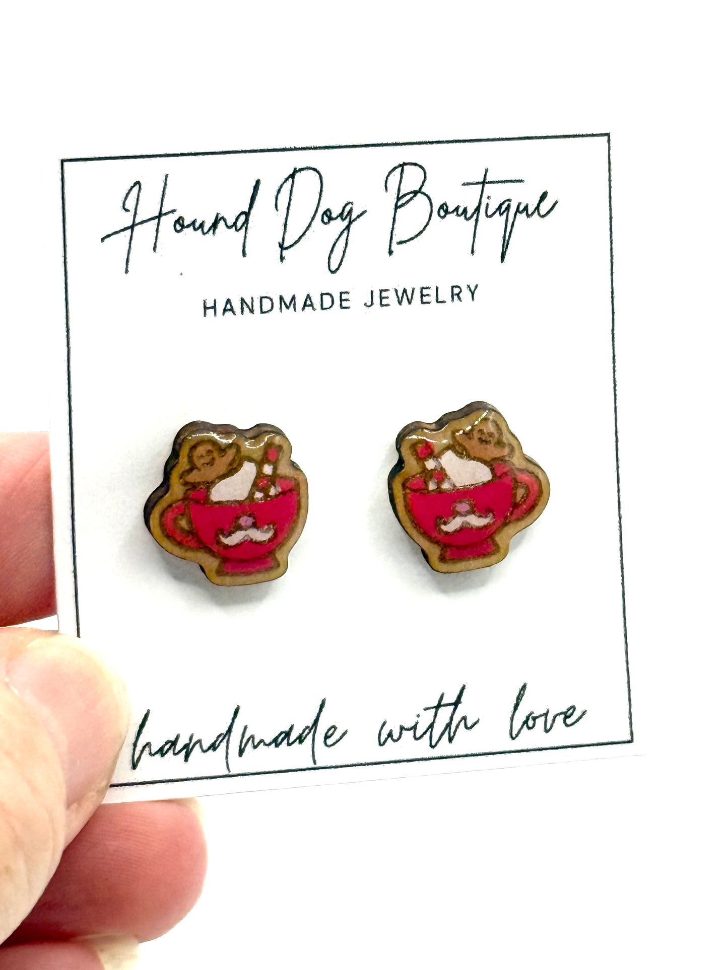 Gingerbread Man Mug Earrings