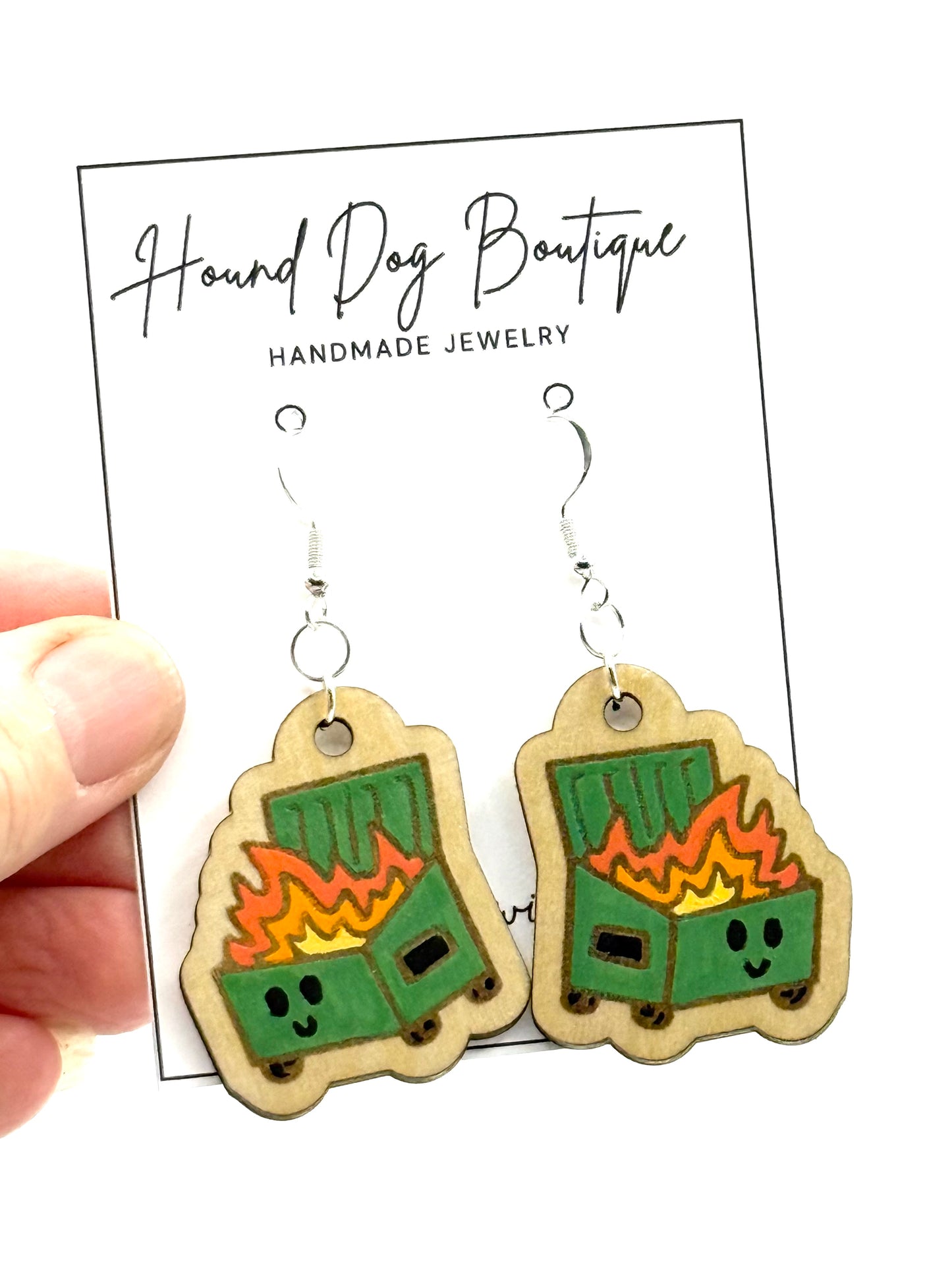 Dumpster Fire Dangle Earrings