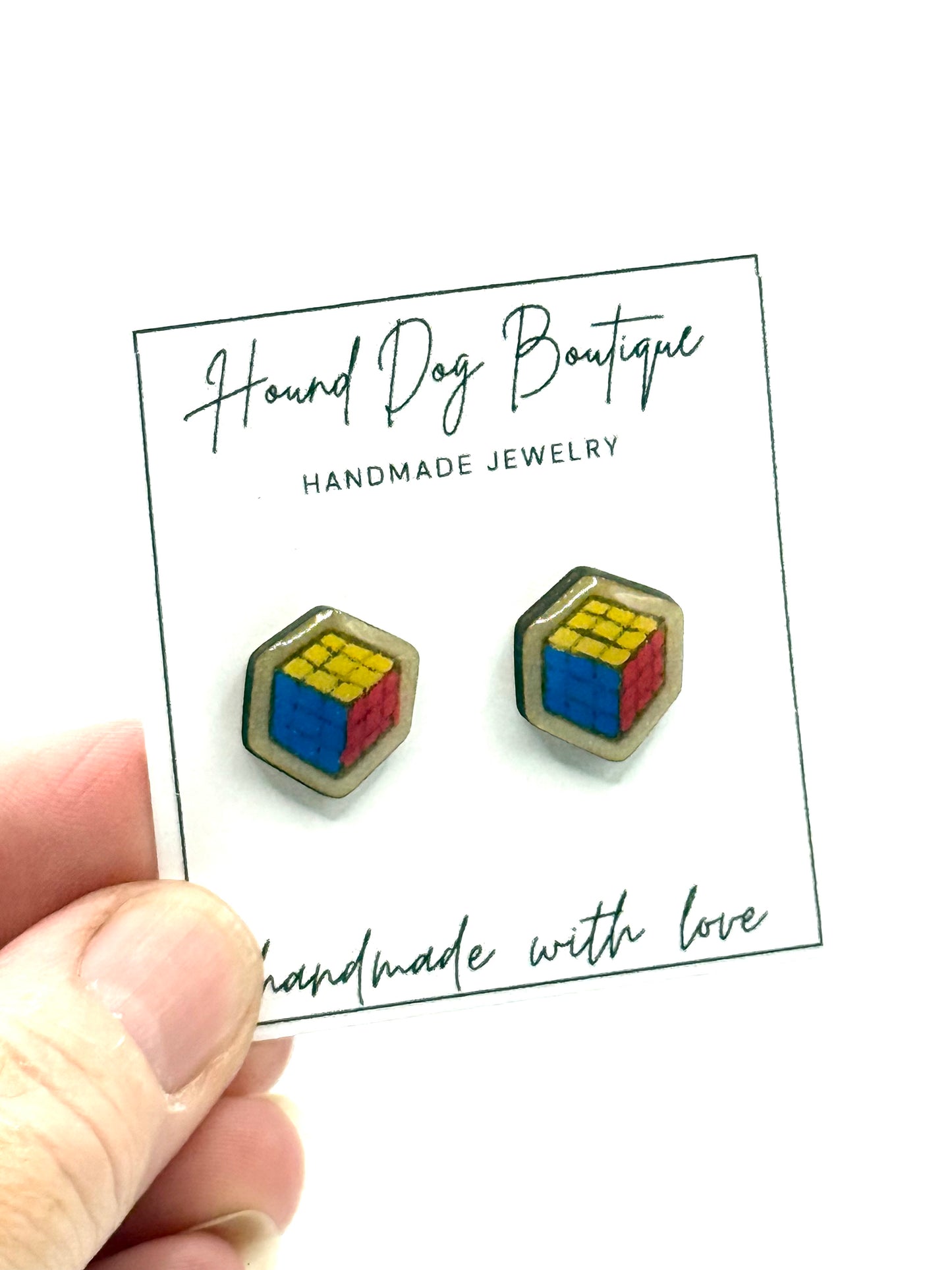 Rubics Cube Earrings
