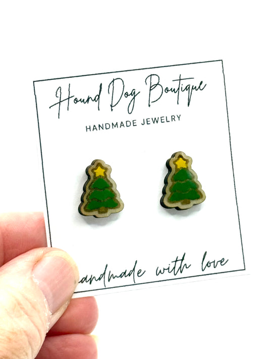 Christmas Tree with Star Earrings