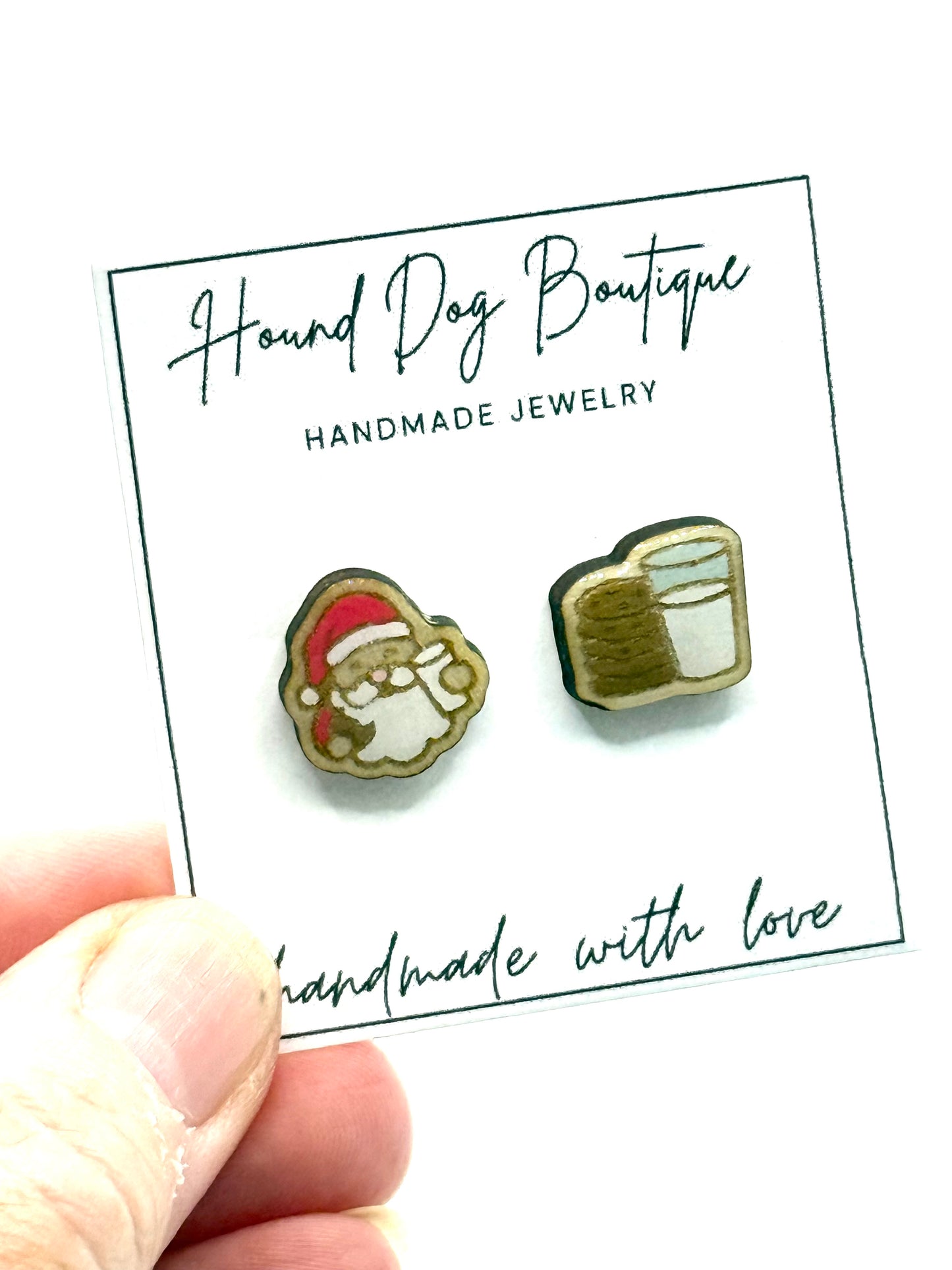 Santa with Milk & Cookies Earrings