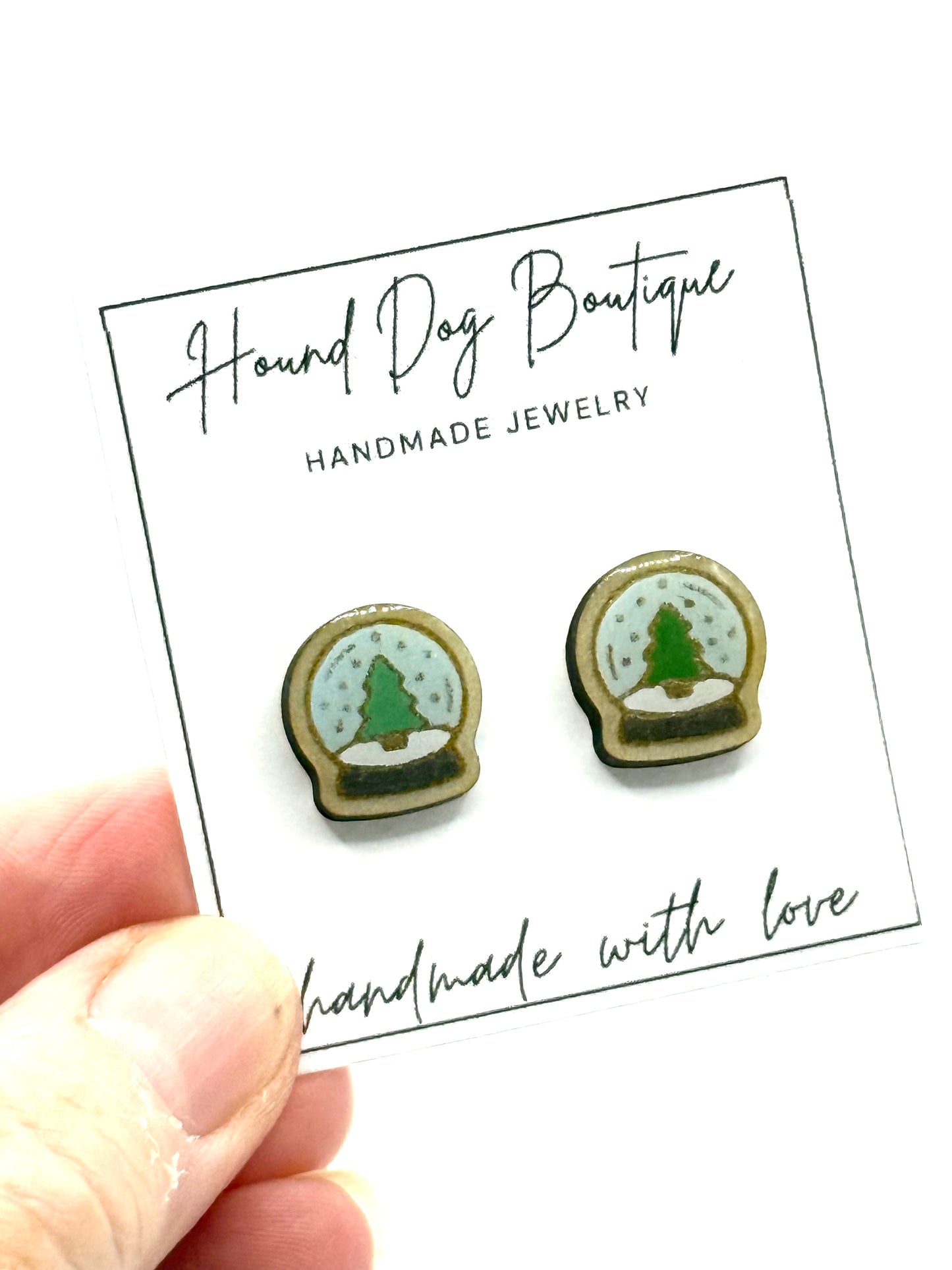 Tree Snow Globe Earrings