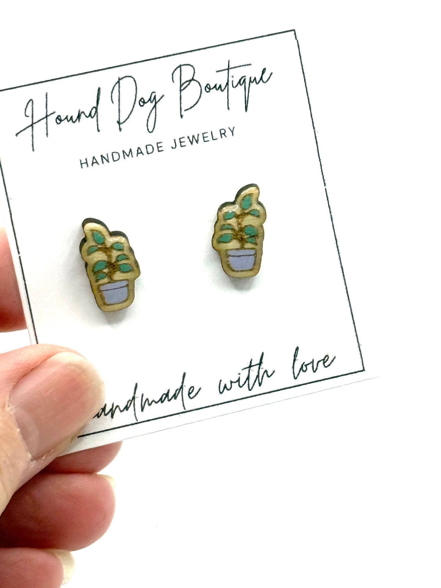 Light Purple Potted Plants Earrings